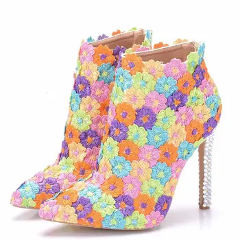 Sexy Thin High Heels Party Wedding Shoes Woman Colorful Flowers Ankle Boots Big Size Pointed Toe Pumps Stiletto XY-A0160
Sexy Thin High Heels Party Wedding Shoes Woman Colorful Flowers Ankle Boots Big Size Pointed Toe Pumps Stiletto XY-A0160