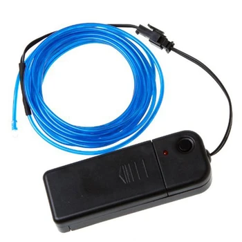 

Neon Glowing Electroluminescent Wire (El Wire) with Battery Pack Controller (Blue,3M)