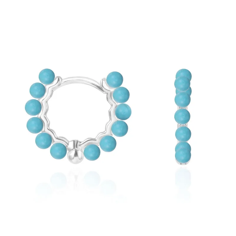 SLJELY Pure 925 Sterling Silver Valentine Hoop Earrings with Turchese Beads Stones Luxury Monaco Women L'AVIATEUR Jewelry Gift
SLJELY Pure 925 Sterling Silver Valentine Hoop Earrings with Turchese Beads Stones Luxury Monaco Women L'AVIATEUR Jewelry Gift
