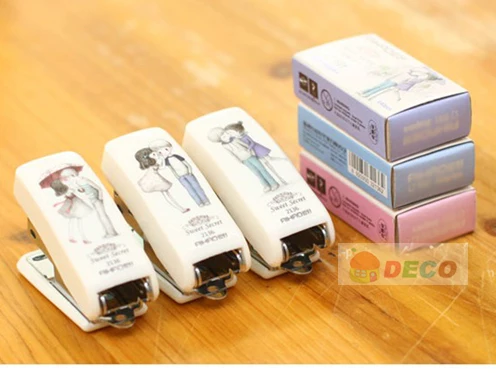 

(1sets/lot ) New cute stapler with one box staples Good quality staplers set Office supply Wholesale ( ss-6367-1)