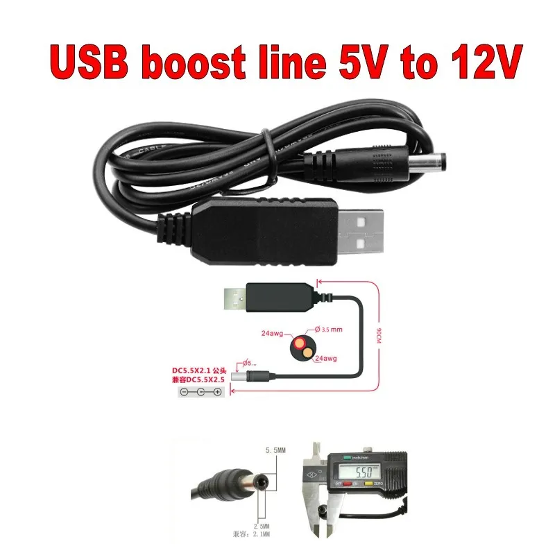 USB DC 5V to DC 12V Step Up Cable Module USB Power Boost Line Step Up Module Boost Converter Adapter Cable 5.5*2.1mm Plug
USB DC 5V to DC 12V Step Up Cable Module USB Power Boost Line Step Up Module Boost Converter Adapter Cable 5.5*2.1mm Plug