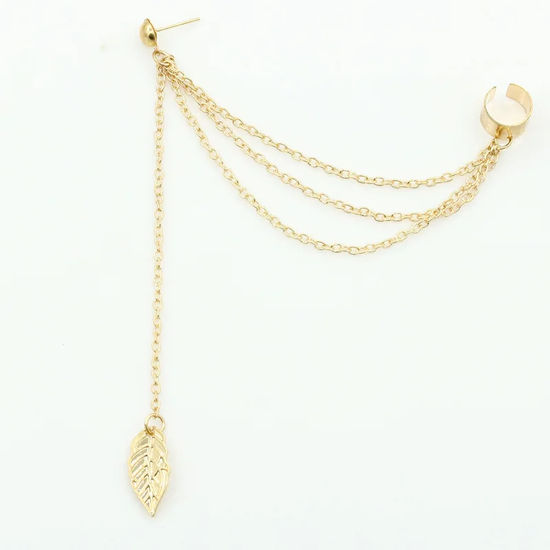 Chain Linked Metallic Leaf Pendant One Side Clip One Side piercing Trendy Clip Earrings for Women Fashion Ear Wrap Jewelry
Chain Linked Metallic Leaf Pendant One Side Clip One Side piercing Trendy Clip Earrings for Women Fashion Ear Wrap Jewelry