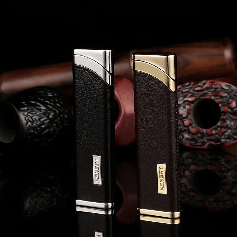Honest genuine metal super thin anti windy gas electronic quality leather male and female cigarette box inflatable lighter
Honest genuine metal super thin anti windy gas electronic quality leather male and female cigarette box inflatable lighter