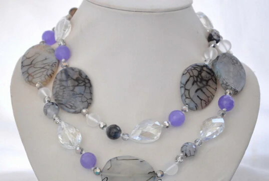 Miss charm Jew1214 BEAUTIFUL gray massive wafer agate faceted crystal jade bead NECKLACE 35inch
Miss charm Jew1214 BEAUTIFUL gray massive wafer agate faceted crystal jade bead NECKLACE 35inch