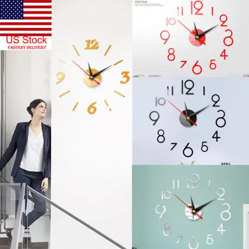 Faroot Modern DIY Large Wall Clock 3D Mirror Surface Sticker Home Decor Art Design
Faroot Modern DIY Large Wall Clock 3D Mirror Surface Sticker Home Decor Art Design