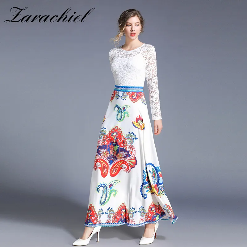 Women's Clothing Multicolor Flower Floral Print Long Dress 2019 Summer Elegant Lace Patchwork Party Dress Ladies Maxi Dress
Women's Clothing Multicolor Flower Floral Print Long Dress 2019 Summer Elegant Lace Patchwork Party Dress Ladies Maxi Dress