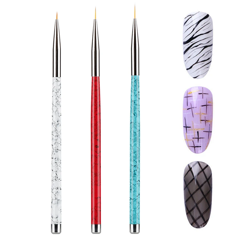 ELECOOL 3pcs/set Nail Art Brushes Painting Drawing Line Nail Polish Pen DIY Manicure Tools Turquoise Texture Handle
ELECOOL 3pcs/set Nail Art Brushes Painting Drawing Line Nail Polish Pen DIY Manicure Tools Turquoise Texture Handle
