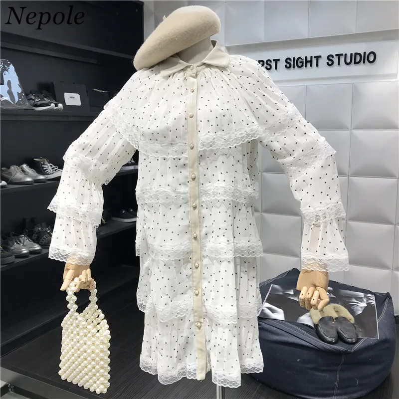 Neploe Cascading Lace Patchwork Sweet Girl Dresses Polka Dot Fake Pearl Buttons Vestido 2019 New Summer Chiffon Modis Jupe 69815
Neploe Cascading Lace Patchwork Sweet Girl Dresses Polka Dot Fake Pearl Buttons Vestido 2019 New Summer Chiffon Modis Jupe 69815