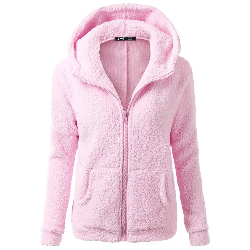 Women Pink Fleece Hooded Jacket 2018 Autumn Winter New Arrival Casual Zipper Coats Femme Slim Warm Long Sleeve Jacket
Women Pink Fleece Hooded Jacket 2018 Autumn Winter New Arrival Casual Zipper Coats Femme Slim Warm Long Sleeve Jacket