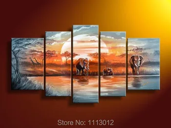 Africa Modern Elephant Sunset Giraffe Oil Painting On Canvas Abstract 5 Panel Arts Set Home Decor Wall Picture For Living Room
Africa Modern Elephant Sunset Giraffe Oil Painting On Canvas Abstract 5 Panel Arts Set Home Decor Wall Picture For Living Room