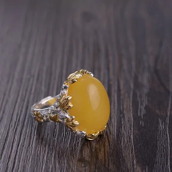 Real Pure 925 Sterling Silver Luxury Rings For Women Natural Beeswax Gemstone Elegant Fine Jewelry Gold Plated
Real Pure 925 Sterling Silver Luxury Rings For Women Natural Beeswax Gemstone Elegant Fine Jewelry Gold Plated
