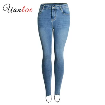 Plus Size 3XL 2019 Women Slim Pencil Pants High Waist Bleached Washed Stretch Jeans Female Cotton Denim Pants with Foot Straps
Plus Size 3XL 2019 Women Slim Pencil Pants High Waist Bleached Washed Stretch Jeans Female Cotton Denim Pants with Foot Straps
