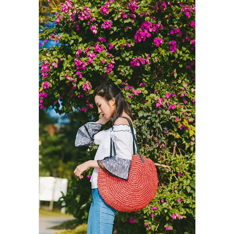 Summer Straw Beach Bags Handmade Round Women Shoulder Bags Raffia Circle Rattan Tote Bags Bohemian Casual Woven Handbags CJ895
Summer Straw Beach Bags Handmade Round Women Shoulder Bags Raffia Circle Rattan Tote Bags Bohemian Casual Woven Handbags CJ895