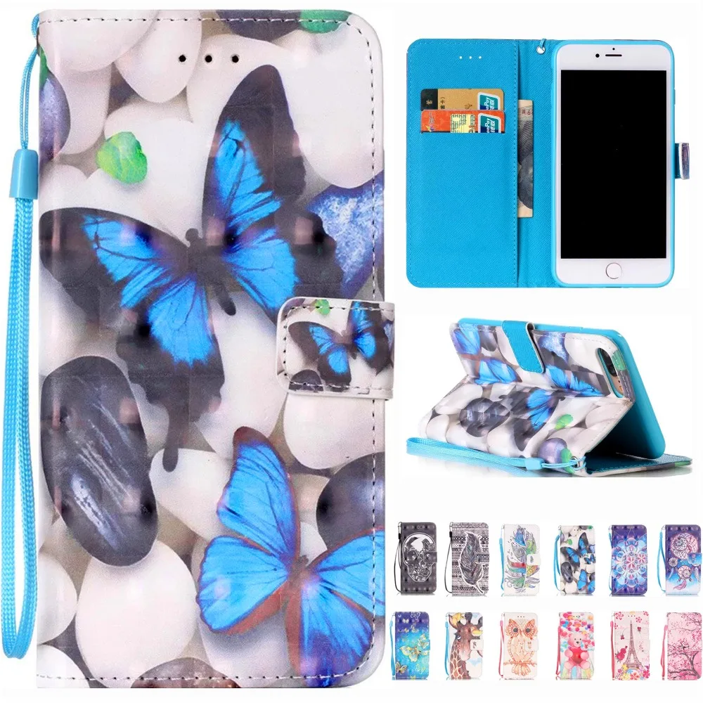 

3D Painted Flip Wallet Leather Soft Cover For Samsung Galaxy S4 S5 S6 S7 Edge A3 A5 J3 J5 2015 2016 G360 G530 Note 5 Phone Case