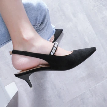 Vogue Kitten Heel Crystal Women Sandals Pointed Toe Luxury Rhinestone Heel Sandals Women Buckle Slingback Sandals SWC0280
Vogue Kitten Heel Crystal Women Sandals Pointed Toe Luxury Rhinestone Heel Sandals Women Buckle Slingback Sandals SWC0280