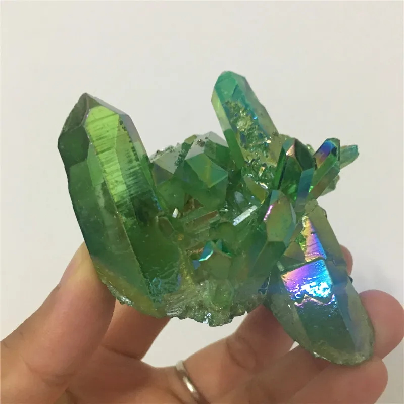 HOT! Beautiful electroplate green aura quartz crystal cluster with rainbow light natural stone and mineral for home decoration
HOT! Beautiful electroplate green aura quartz crystal cluster with rainbow light natural stone and mineral for home decoration