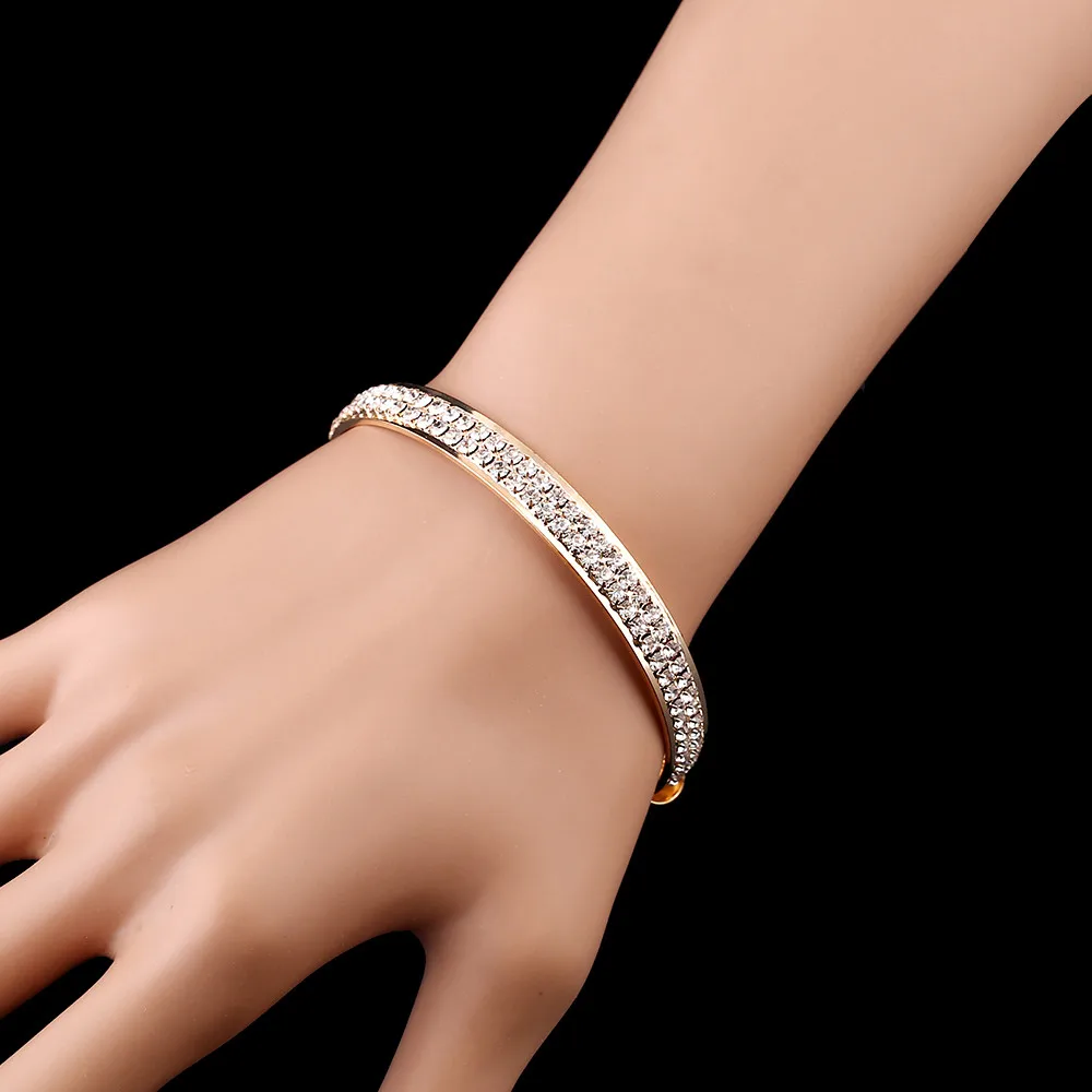 Luxury Crystal Bracelets For Women Gold Silver Bracelet Bangles Femme Open Bangle Cuff Fashionable Classic Beautiful Accessories
Luxury Crystal Bracelets For Women Gold Silver Bracelet Bangles Femme Open Bangle Cuff Fashionable Classic Beautiful Accessories