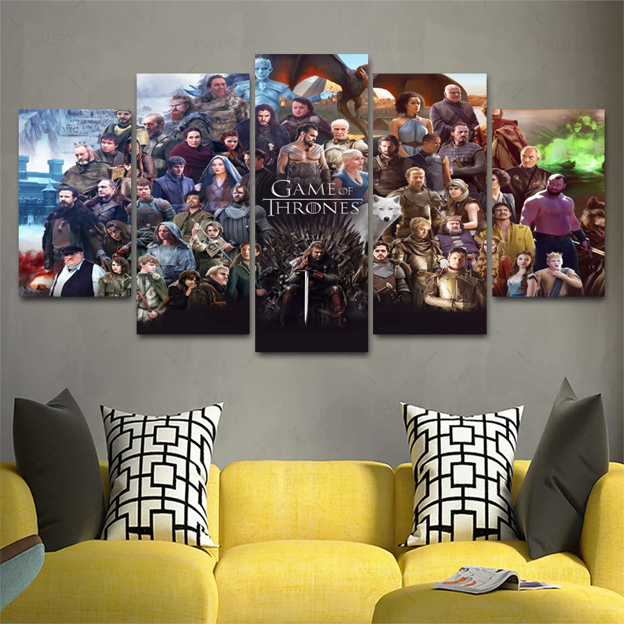 Movie HD Print Wall Art Canvas 5 Piece Canvas Painting Wall Art For Room Modern Decorative Game Of Thrones Print Picture Poster
Movie HD Print Wall Art Canvas 5 Piece Canvas Painting Wall Art For Room Modern Decorative Game Of Thrones Print Picture Poster