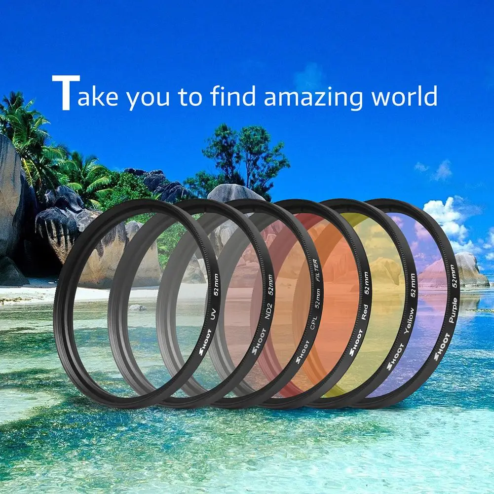 Hot 6 in 1 52mm Camera UV CPL Filter Lens Set for GoPro Hero 3+/4 with Adapter Ring
Hot 6 in 1 52mm Camera UV CPL Filter Lens Set for GoPro Hero 3+/4 with Adapter Ring
