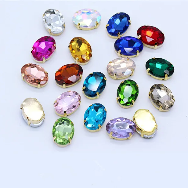 Glass Crystal Gold claw settings 6x8mm~20x30mm Various colors Oval shape Sew on rhinestone beads garments shoes accessories diy
Glass Crystal Gold claw settings 6x8mm~20x30mm Various colors Oval shape Sew on rhinestone beads garments shoes accessories diy