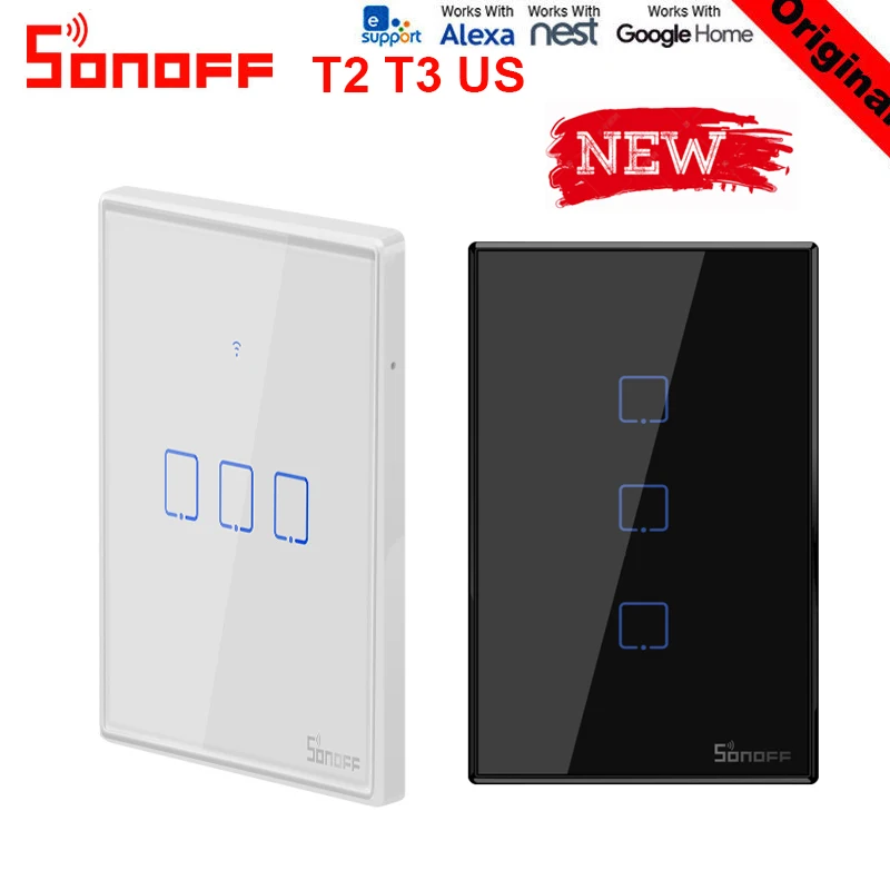 Sonoff T2 T3US 120 Size 1/2/3 gang TX 433Mhz RF Remoted Controlled Wifi Switch With Border Works With Alexa Google home homekit
Sonoff T2 T3US 120 Size 1/2/3 gang TX 433Mhz RF Remoted Controlled Wifi Switch With Border Works With Alexa Google home homekit