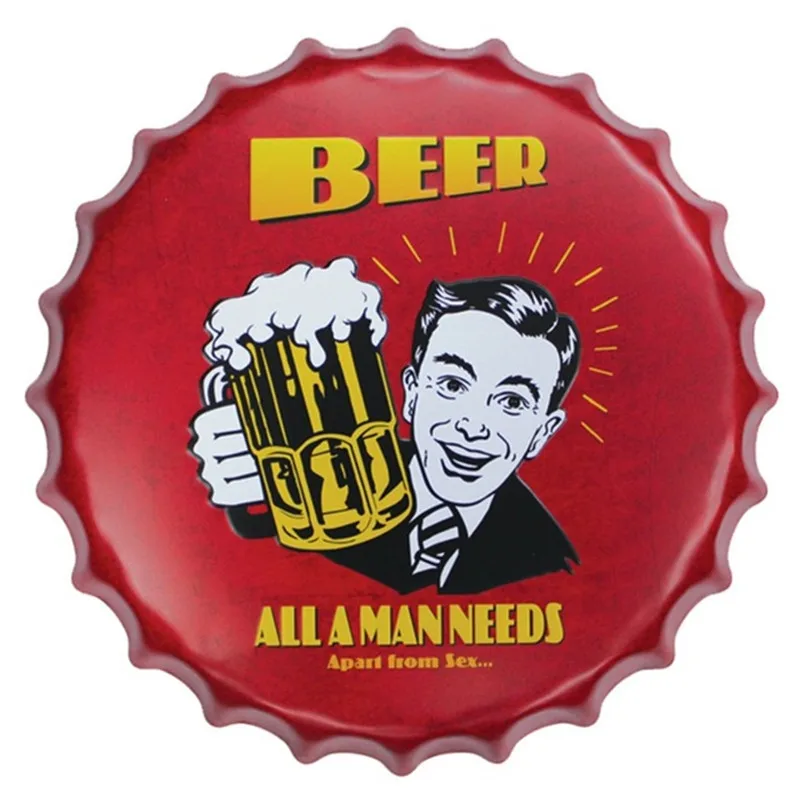 40CM Beer Bottle Caps Decorative Tin Signs Cafe Beer Bar Wall Decoration Plaque Vintage Plates Home Decor Dropshipping
40CM Beer Bottle Caps Decorative Tin Signs Cafe Beer Bar Wall Decoration Plaque Vintage Plates Home Decor Dropshipping