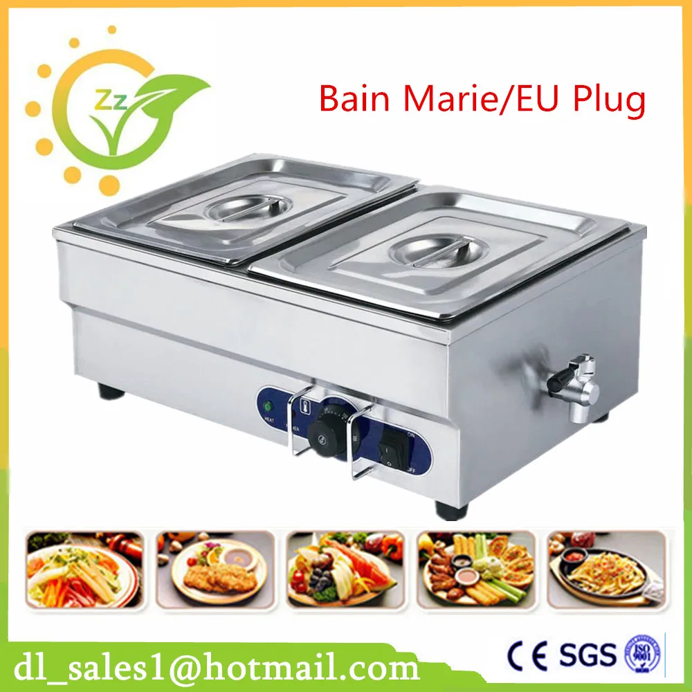 

Commercial 2 Pans Bain Marie Food Warmer Countertop Soup Warmer Bain Marie Stainless Steel Electric Buffet Bain Marie With Fauce
