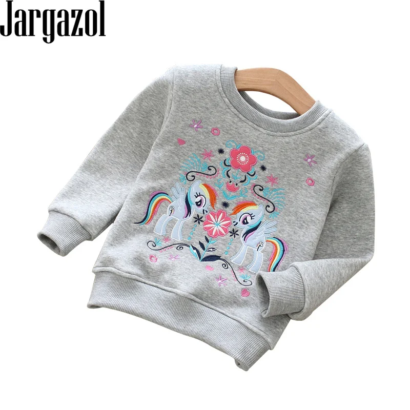 Jargazol Baby Girl Clothes 2018 Autumn Winter Fleece Sweatshirt Cartoon Horse Pony Flower Embroidery Toddler Boys Thickened Tops
Jargazol Baby Girl Clothes 2018 Autumn Winter Fleece Sweatshirt Cartoon Horse Pony Flower Embroidery Toddler Boys Thickened Tops