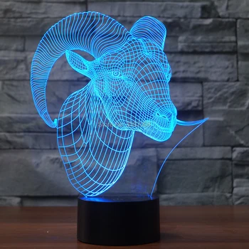 Lovely honest goat 3D portrait design night light 7 Changing Colors new types 3d table light with usb as birthday gift or decor 
Lovely honest goat 3D portrait design night light 7 Changing Colors new types 3d table light with usb as birthday gift or decor