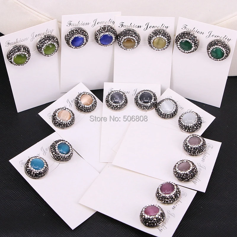 10Pairs ZYZ183-9936 Fashion Women Jewelry Mix Color Crystal Pave Cat Eye Stone Round Shape Stud Earring For Women Gift
10Pairs ZYZ183-9936 Fashion Women Jewelry Mix Color Crystal Pave Cat Eye Stone Round Shape Stud Earring For Women Gift