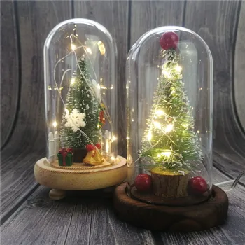Christmas Tree Glass Dome Bell Jar with Fairy LED String Light Christmas Party Holiday Figurines Home Decor
Christmas Tree Glass Dome Bell Jar with Fairy LED String Light Christmas Party Holiday Figurines Home Decor