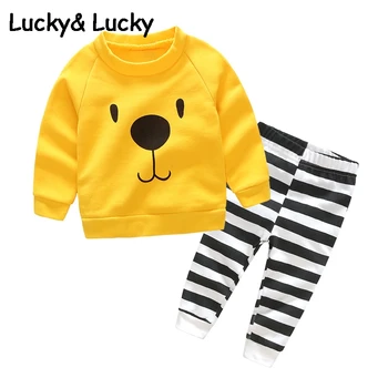 Boy girls clothes cotton cartoon printed t-shirt with legging striped clothes baby boys clothes
Boy girls clothes cotton cartoon printed t-shirt with legging striped clothes baby boys clothes