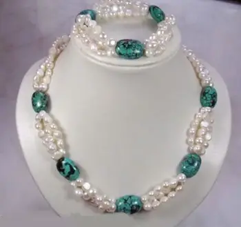 Free shipping@@@@@ Set white FW pearl nature turquoise necklace bracelet
Free shipping@@@@@ Set white FW pearl nature turquoise necklace bracelet