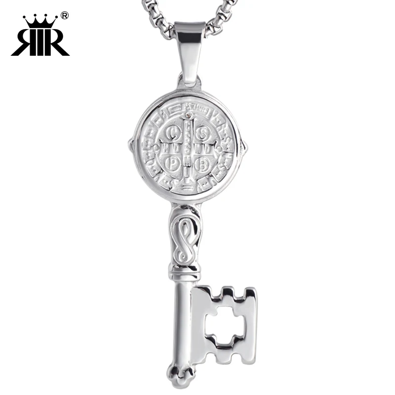 RIR St Benedict Key Religious Pendant Medal 5"/ Llave Con Medalla De San Benito en Tono 5" Pulgadas In Stainless Steel
RIR St Benedict Key Religious Pendant Medal 5"/ Llave Con Medalla De San Benito en Tono 5" Pulgadas In Stainless Steel