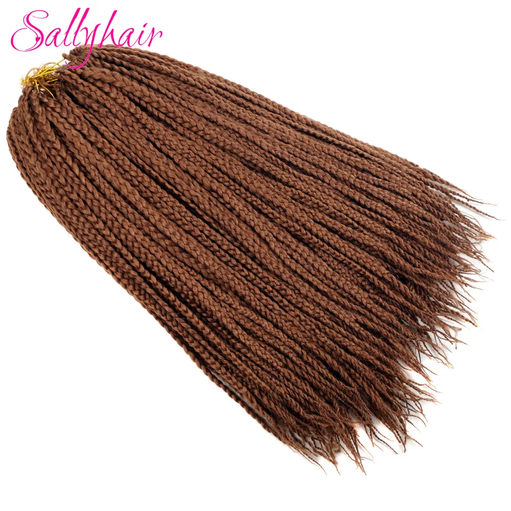 Sallyhair Brands 3X Afro Box Braids 22inch 22 Pcspack Synthetic Crochet Ombre Tow Tone Braiding Hair Extensions Black Brown Bug (27)
