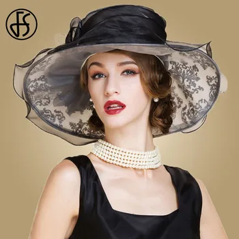 FS Vintage Black White Wide Brim Hats Women Organza Large Flower Sun Hat Fedora Rhinestone Wedding Dress Kentucky Derby Hats
FS Vintage Black White Wide Brim Hats Women Organza Large Flower Sun Hat Fedora Rhinestone Wedding Dress Kentucky Derby Hats