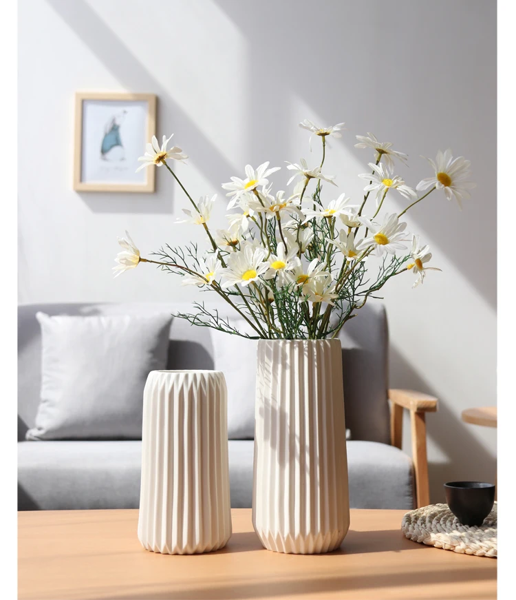 Ribbed Porcelain Ivory Vase Ribbed Porcelain Ivory Vase