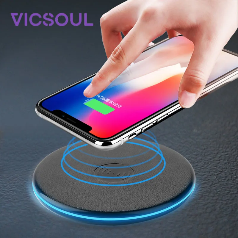 VicSoul Universal QI Wireless Charger for iPhone 8/X Samsung Galaxy Note 8 S8 S7 S6 Edge Desktop Fast Wireless Charging Pad
VicSoul Universal QI Wireless Charger for iPhone 8/X Samsung Galaxy Note 8 S8 S7 S6 Edge Desktop Fast Wireless Charging Pad