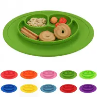 2018 New Infants Ellipse Silicone Feeding Food Plate Tray Dishes Food Holder for Baby Toddler Kid Children more color image