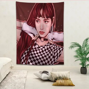 Custom BLACKPINK LISA printed Creative tapestry living room bedroom background wall fabric hanging painting small fresh
Custom BLACKPINK LISA printed Creative tapestry living room bedroom background wall fabric hanging painting small fresh