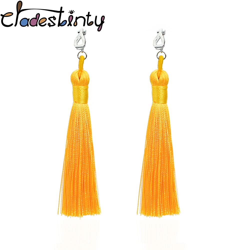 Chadestinty Vintage Long Tassel Earrings For Women Ethnic No Pierced Clip Earing Boho Bohemia Jewelry Black Yellow Cuff Earring
Chadestinty Vintage Long Tassel Earrings For Women Ethnic No Pierced Clip Earing Boho Bohemia Jewelry Black Yellow Cuff Earring