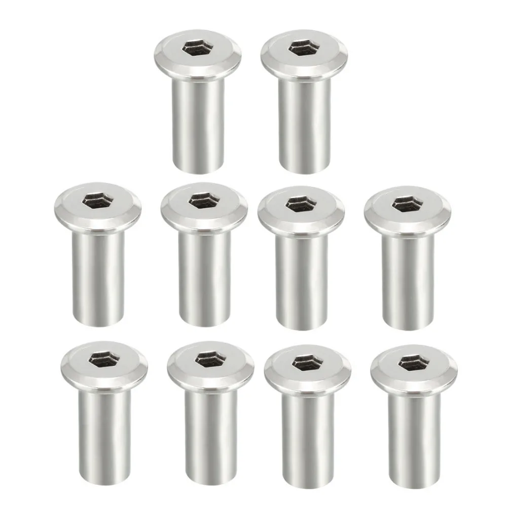 Uxcell 10pcs/lot M8x22/20mm M10x21mm Hex Socket Screw Post Female Thread Furniture Nut Silver Tone Iron Nickel Plated
Uxcell 10pcs/lot M8x22/20mm M10x21mm Hex Socket Screw Post Female Thread Furniture Nut Silver Tone Iron Nickel Plated