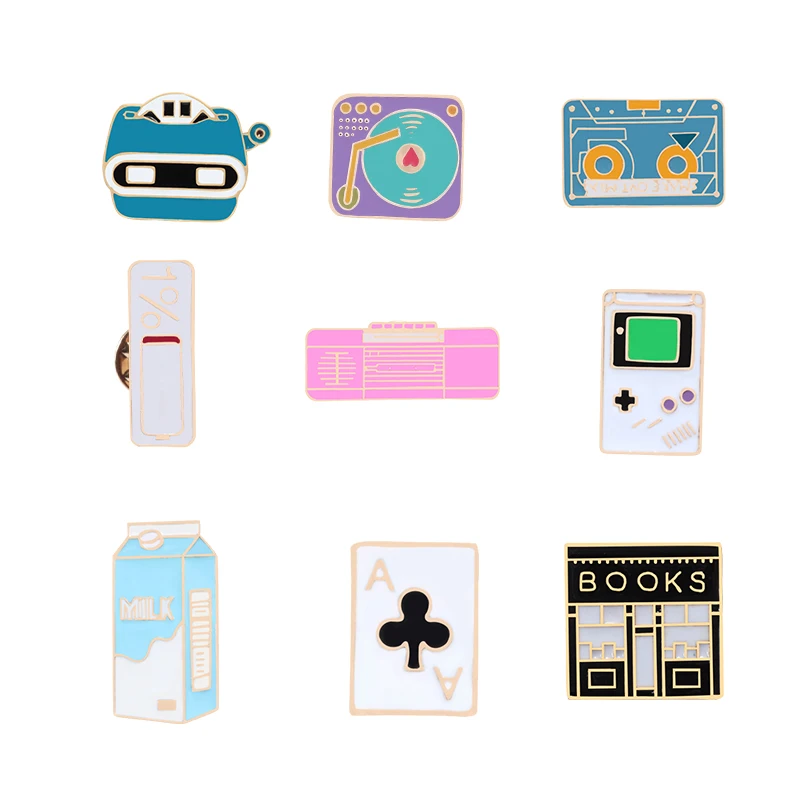 Creative 1% Power Battery CD Poker Game Machine Metal Brooch Radio Milk Enamel Lapel Pin Collar Button Badges Pins Jewelry Gifts
Creative 1% Power Battery CD Poker Game Machine Metal Brooch Radio Milk Enamel Lapel Pin Collar Button Badges Pins Jewelry Gifts