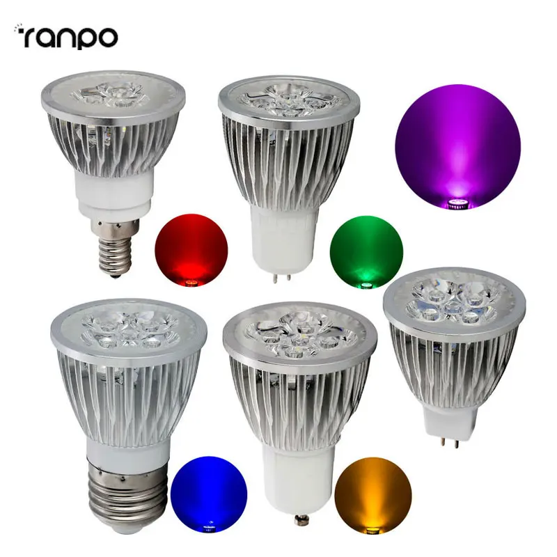 

1pcs Super Bright 9W 12W 15W GU10 MR16 E27 E14 E12 LED Bulbs Dimmable LED Spotlight Bulb 220V DC 12v 8 Colorful downlight Lamps