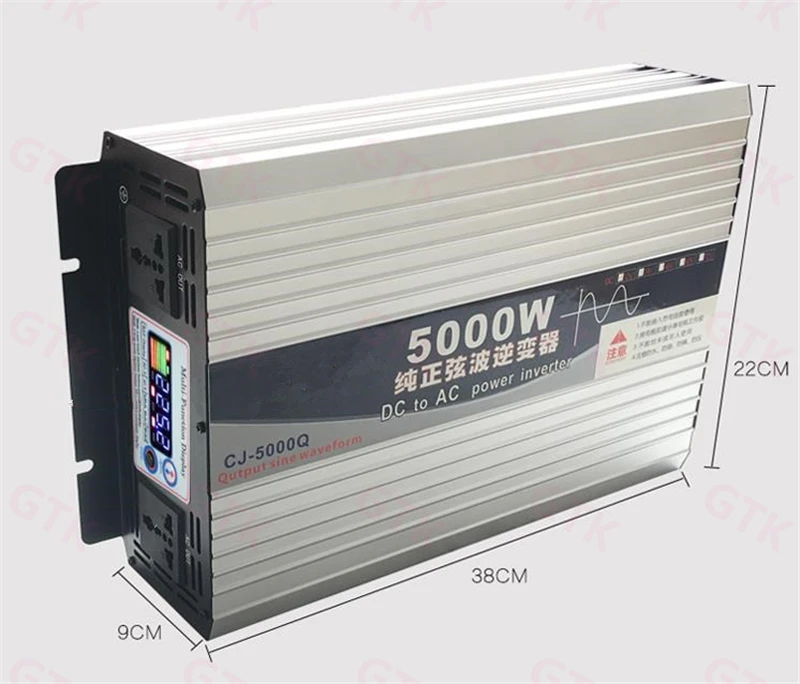 LCD display Pure Sine Wave Power Inverter DC12V 24V 48V 60V 72V to AC220V 5000W Inverter solar system motorhome RV camping car
LCD display Pure Sine Wave Power Inverter DC12V 24V 48V 60V 72V to AC220V 5000W Inverter solar system motorhome RV camping car