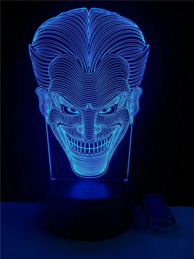 USB LED 3D Multicolor Table Lamp Fashion Movie Joker Shaped Home Party Decorative Lighting Cable Boy's Gift Bedroom Night Lights
USB LED 3D Multicolor Table Lamp Fashion Movie Joker Shaped Home Party Decorative Lighting Cable Boy's Gift Bedroom Night Lights