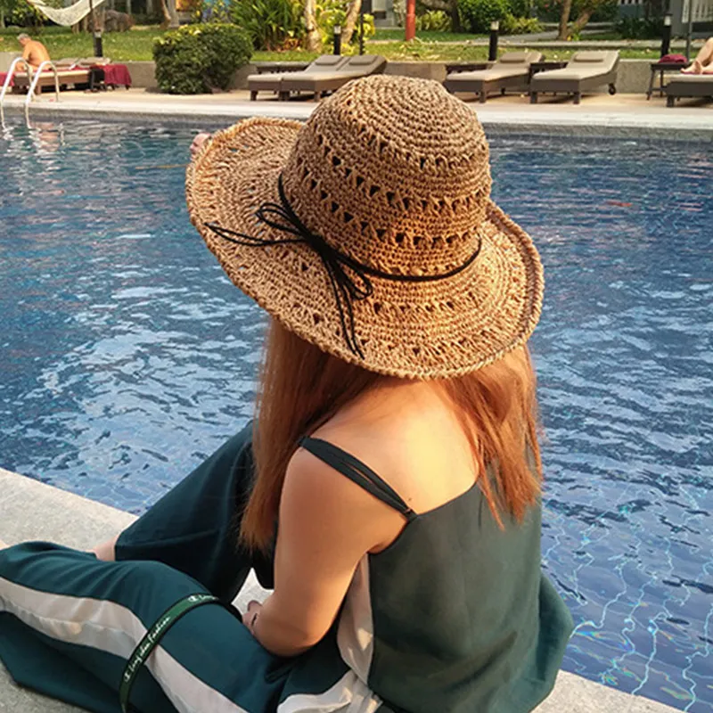 Fashionable women's straw hat. For women, summer sun visor. Panama hat; floppy Cap with a spathe; big sizes; Summer Beach Straw
Fashionable women's straw hat. For women, summer sun visor. Panama hat; floppy Cap with a spathe; big sizes; Summer Beach Straw