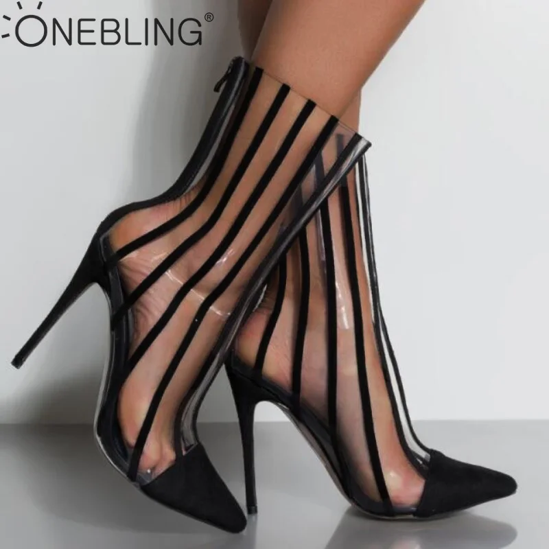 OneBling Patchwork PVC Transparent Boots Women Pointed Toe Thin High Heels Shoes 2019 Summer Clear Striped Zipper Boots Stiletto
OneBling Patchwork PVC Transparent Boots Women Pointed Toe Thin High Heels Shoes 2019 Summer Clear Striped Zipper Boots Stiletto