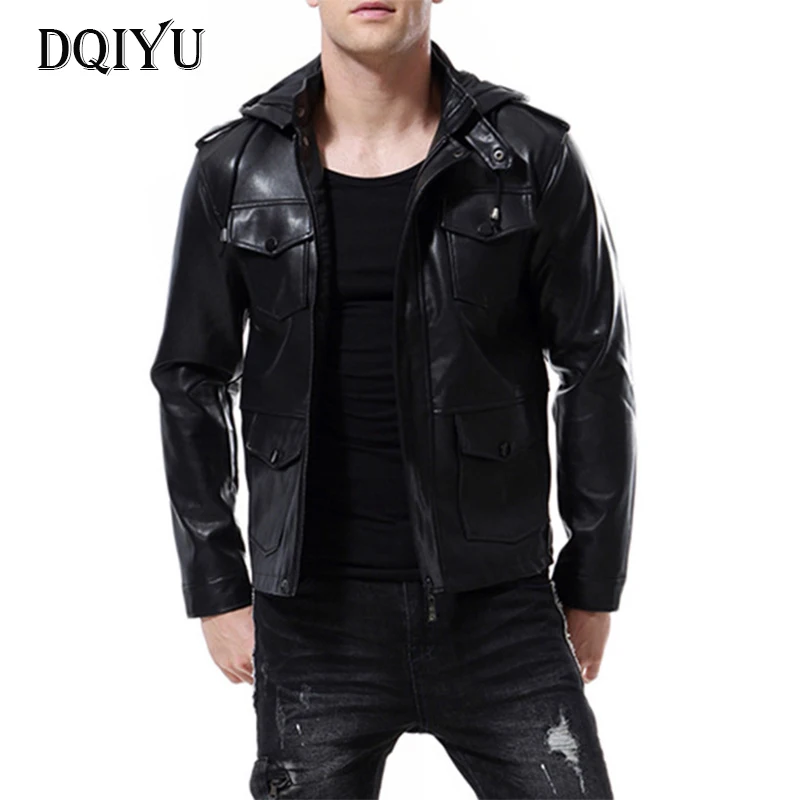 DQIYU 2018 Mens Leather Jackets and Coats Autumn Hooded PU Motorcycle Leather Jacket Multi-pocket Handsome Biker Jacket Male 5XL
DQIYU 2018 Mens Leather Jackets and Coats Autumn Hooded PU Motorcycle Leather Jacket Multi-pocket Handsome Biker Jacket Male 5XL