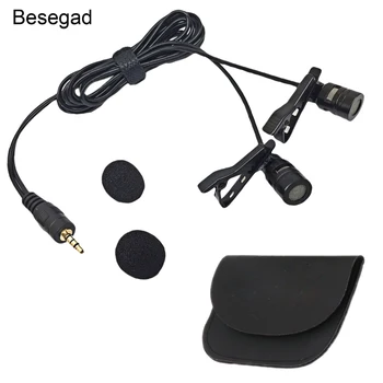 Besegad Dual-head Clip-on Collar Tie Mobile Phone Lavalier Microphone Mic w/PU Pouch for Apple iPhone Samsung Galaxy iOS Android
Besegad Dual-head Clip-on Collar Tie Mobile Phone Lavalier Microphone Mic w/PU Pouch for Apple iPhone Samsung Galaxy iOS Android